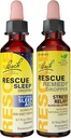 REScue Stress Relief & Sleep Support Bundle, Non- Alkohol Difficias, Bach Remedy Dropper 20ml 2- Pack Sleep Dropper 20ml, Homeopatické květinové esence
