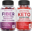 Atlantis Nutrition Sugar Free Prebiotic Fiber Gummies pro dospělé 2- Pack (120 Gummies) + Sugar Free Keto jablečný ocet 60 Gummies