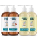 Happy Cappy Daily Medicated Shampoo and Body Wash Bundle - Baby Dandruff Shampool, Pomáhá Kolébka Cap a Seborrheic Dermatitida, Reduces Redness, Dermatolog Testován, Fragrance- Free - 4 Kousky