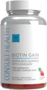Poraďte se se zdravím BIOTIN GAIN gumy s ANAGAIN - Snížení vypadávání vlasů - Klinicky testováno - 10,000 mcg Biotin vitamin B7 na podporu zdravého růstu vlasů, kůže a nehtů pro ženy a muže - 60 Počet