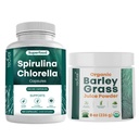 Teaveli Spirulina Chlorella Kapsle a Ječmen Tráva Juice Powder Bundle