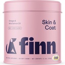 Finn Skin & Coat Salmon Oil Dodatek pro psy 124; Podporuje tlusté & Shiny Coat 124; Rybí olej z divokého aljašského lososa, Omega-3s, EPA & DHA, Biotin, & Zinek 124; 90 Soft Chews