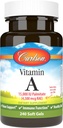Carlson - Vitamin A, 15000 IU palmitátu (4500 mcg RAE), Vision Health, Health Skin, 240 Softgels