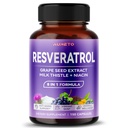 Ultra Resveratrol 8 in 1 Formule - s Grape Seed Milk Thistle Niacin (150 Počet (balení po 1))