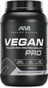 Amazing Muscle Vegan Protein Powder 124; 28 Grams Protein CLANE124; 34 Servings CLANE124; Nulový cukr CLANE124; Yellow Pea Protein Isolate Supplement CLANE124; Made in USA (3 Lb, Vanilla)