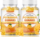 softbear kalium Citrát 1000mg, Cukr bez kaloriových gumiček pro dospělé podporu nohy křeče & Muscle Health High Potency Draslík Dodatek gumies Orange Flavor 120 Počet