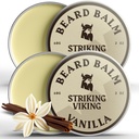Balonek Viking Beard pro muže - Leave in Beard Conditioner - Styling Balm Vyrobeno s přirozeně odvozené máslo, Argan & Jojoba oleje (2 Ounce (balení po 2), Vanilla 2 Pack)