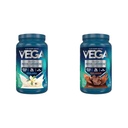 Vega Protein & Green Bundle, Chocolate + Vanilla (25 Servings Each) - Protein Powder, Keto- Friendly, Gluten Free, Non Dairy, Vegan, Non Soy, Non GMO, laktóza zdarma