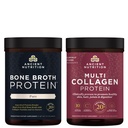 Starověké nutriční kostní protein prášek, čistý, 20 porcí + Multi kolagen protein prášek, bez příchutí, 45 porcí