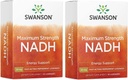 Swanson Maximální síla NADH - Fast- acting Peppermint Lozenges to Promote Brain Health and Energy Support - Vitamin B3 Koenzym na pomoc v boji proti únavě - (30 tablet, 20mg každý) 2 balení