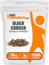 BulkSupplements.com Black Cohosh Extract Powder - od Black Cohosh Root, bylinný dodatek - Vegan & gluten zdarma, 80mg na Serving, 1kg (2,2 lbs) (balení po 1)