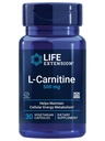 Life Extension L- Carnitin - 500 mg, Energy Supplement, Memory Supplement - Free Form Amino Acid, Nitric Oxide Support, Zdravý krevní tlak - Gluten- Free, Non- GMO, Vegetarian - 30 Kapsle