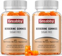 Berberine s Ceylon Skořice Dodatek - Berberine Gummies, Organic Berberine HCL 1200 mg pro dospělé, Imunitní systém Podpora, Cukr zdarma, GMO zdarma, Gluten zdarma, 120 Gumy