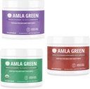 Amla Powder, Zelený čaj Superfood dodatek s Elderberry & Indian Goodberry & Hibiscus, Organic, Vegan, 30 Servings