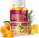 MoodMingle Draslík Magnesium Glycinát doplněk Gummie - Vysoká absorpce Žvýkačky kalium - s vitamíny vápníku B6 B12 C D3 K2 zinek - Vegan Sugar- zdarma gluten zdarma pro dospělé děti