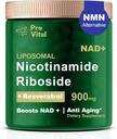 NAD dodatek, NAD Liposomal Nikotinamid Riboside 900mg - NMNH dodatek Alternative - Extra Strength Liposomal NAD + Příslušenství s Resveratrol pro Anti Aging, Energy, Focus - 80 Kapsle