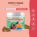 Multivitamin pro kočky - 90 měkkých žvýkaček 124; Omega 3, Salmon Oil, Glucosamine, MSM, Chondroitin, CoQ10, Probiotika, vitamin B Complex & C Complex 124; pro pleť, kloub, srdce, podpora imunity 124; Non- GMO