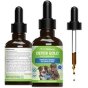 Pet Wellbeing Detox Gold pro psy - Gentle Detoxification & Elimination Support, Imunitní systém Care, Kopřivka, Požehnaný Thistle, Burdock Kořen - Veterinarian- Aplikovaný Bylinný dodatek 2 oz (59 ml)