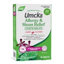 Příroda 's Way Alergie + Sinus Relief Chewables, Umcka, Chtíč *, Runny Nose *, Bolest hlavy *, Kašel, Congestion, No Phenylephrine, Non- Drowsy, Cherry Flaused, 20 Žvýkací tablety (Balení květen Vary)