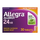 Allegra Dospělý 24-hodinová alergie Relief Tablety, Non- Drowsy Indoor a Outdoor Alergie Medicine, 180 mg Fexofenadine HCI Antihistaminium Pill, 30- Počet