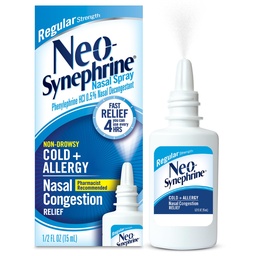Neosynefrin Nasal Spray for Cold & Sinus Relief, Pravidelná síla, 0.5 Fl Oz