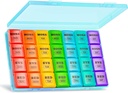 XL Large Weekly Pill Organizer 4 krát denně, 7- Day Pill Boxy a Pořadatel AM PM, Big Compartments Pill Case, Monthly Medication Organizer 28 Days Dipenser for Fish Oils