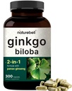 NatureBell Ginkgo Biloba 6 000 mg s Panax Ginseng 500 mg Per Serving Fol124; 300 Kapsle - Max Strength Ginko Biloba Extract doplňky - Podporuje paměti, zaměření a zdraví mozku