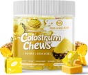 Colostrum Chews dodatek s probiotika pro Gut zdraví, nadýmání, imunitní podpora, kůže, růst vlasů a krása - Ananas Flavor (60 Služeb)