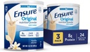 Zajistěte Original Vanilla Nutrition Powder 124; Vanilla Protein Powder 124; Small Meal Replacement Shake Mix 124; 8g Protein, 24 Vitamíny & Minerály 124; Imunní zdraví 124; 14.1 oz - 3 balení