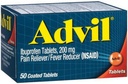 Advil Pain Reliever / Horečka Reducer, 200 mg, 50 potahovaných tablet.