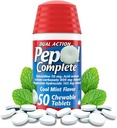 Kompletní žvýkací kyselý reduktor - Heartburn Ease, acid refluction reducer, Heartburn Chews, 2 Pack 50 Ct Antacid Tablety Chewable On The Go Pill Case (Mint 100ct)