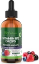 Bio Naturals Vitamin B12 Tekuté kapky pro dospělé a děti - 100% přírodní sublingvální methylkobalamin - Nejvyšší absorpce - Energy & Brain Booster Pomáhá s únavou & Slabost - Wild Berry - 2 fl oz