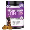 24- in-1 Dog Vitamíny a doplňky 200 Ct Psi Multivitamin Žvýkačky Contain Chondroitin Probiotika Omega33 Glucosamine pro psy Kožní Coat Heart Joint Gut Játra Brain Eyes Imunitary Support - Chicken