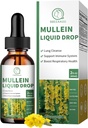 Mullein Drops for Lungs, 16-in-1 Mullein Leaf Extract for Lung Cleanse, Respirační, Imunitní, s Quercetin, Marshmallow, Black Cumin Seed, Elderberry, Mullein Liquid, Non- GMO, 2 Fl Oz
