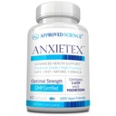 Schválené vědecké Anxietex - klid a relaxace - L- Theanin a hořčík - 60 Kapsle - Vegan Friendly - 3 měsíce Dodávka