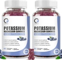 2 balení hořčíku draselného gumy s kalium Ctrate 200 mg, hořčík Glycinát 320 mg Plus vápník, zinek, vitamín - Draslík doplňky pro nohy křeče, srdce, svaly Zdravotní podpora