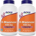 Nyní D-Mannose 500 mg, 300 Kapsle (Balení po 2) - Vegan Non GMO dodatek pro ženy a muže - Podporuje zdravé močení Trakt, čistí močový měchýř
