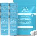 Viter Energy Original Caffeine Mints Wintergreen Flavor 6 Pack a 1 / 2 Pound Bulk Bag Bundle - 40mg Caffeine, B Vitamíny, Cukr zdarma, Vegan, Výkonný Energy Booster pro soustředění a ostražitost
