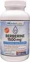 Wonder Laboratories Surperior Absorpce Berberine HCL 1 500 mg + Skořice, Chrom a BioPerine Údržba glukózy, srdce a imunitního systému Zdraví Gluten & GMO zdarma - 120 Kapsle