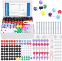 Swpeet 307 Pcs Molekulární model Kit pro organickou a anorganickou chemii - Chemie Molekulární model Student a učitel Set - 126 Atoms & 30 Orbitals & 150 Odkazy & 1 Krátký odkaz Odstranění nástroj