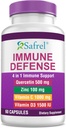 Saferel Strong Immunication Support, Quercetin 500 mg, Zinek Picolinate 100 mg, VitamatiC 1000 mg, Vitamin D3 1000 IU, 60 Kapsle, 1 měsíc Dodávka 124; Vyrobeno v USA