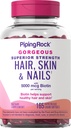Piping Rock vlasy kůže a nehty Vitaminy 124; 165 Softgels 124; 5000 mcg Biotin Extra síla 124; s Argan a kokosové oleje 124; Non-GMO, gluten zdarma dodatek