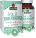 Odpověď přírody - Multi kolagen Kapsle Typy I, II, III, V & X Potravinový zdroj Kolagen Peptides Promotes & Podporuje vlasy, kůže, nehty a společné zdraví Non GMO 124; Pasture Raised Cage 124; Cage Free