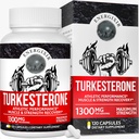 78,000mg Testosteron dodatek pro muže, Max Purity 95% Turkesteron, Testosteron Booster pro více energie, síla, Stamina, Vytrvalost, Výkon, růst svalů a zotavení - 60 dní dodávky (120ct)