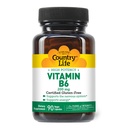 Country Life Vitamin B-6, High potency, podporuje energii a nervový systém, 200mg, 90 Vegan Kapsle, Certified gluten zdarma, Certified Vegan, Certified Halal...