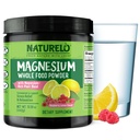 NATURELO Magnesium Powder - All Food Calm Magnesium Powder with Quinoa, Cauliflow, & Flaxseed for Stress Relief, Raspberry Lemon 85 Servings, 15oz