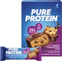 Čisté proteinové tyčinky, vysoký protein, výživné snacks na podporu energie, nízký cukr, gluten zdarma, Chewy Chocolate Chip, 1.76oz, balení po 4