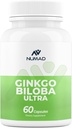 NUMAD Ginseng (600mg) + Ginkgo Biloba (120mg) 60 Kapsle Extra Strength Nootropics Brain Supplement for Memory & Focus