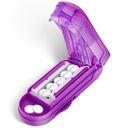 DUBSTAR Pill Cutter Splitter pro malé a malé pilulky, Vícenásobné Pill Cutters pro malé nebo velké pilulky, Nastavitelný Pill Splitter s uzavíracím zařízením a čepelí pro více tablet (Purple)