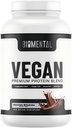 Biomentální Vegan Chocolate Protein Powder - Plant- based - Easy Absorpce - Delicious Chocolate - Muscle Building, Ideal Health Vegan Lifestyle - Non- GMO, gluten- Free Protein Supplement